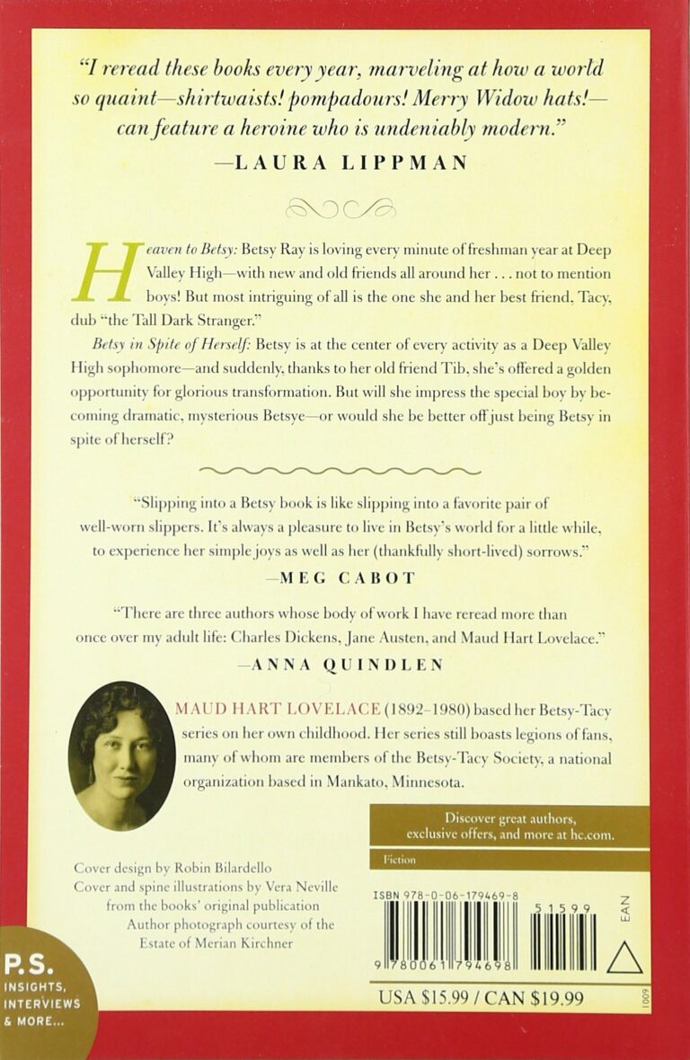 Back cover to Heaven to Betsy and Betsy in Spite of Herself, by Maud Hart Lovelace