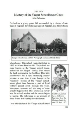 Preview of The Historian, volume 1. The opening paragraphs to "Mystery of the Yeager Schoolhouse Ghost"