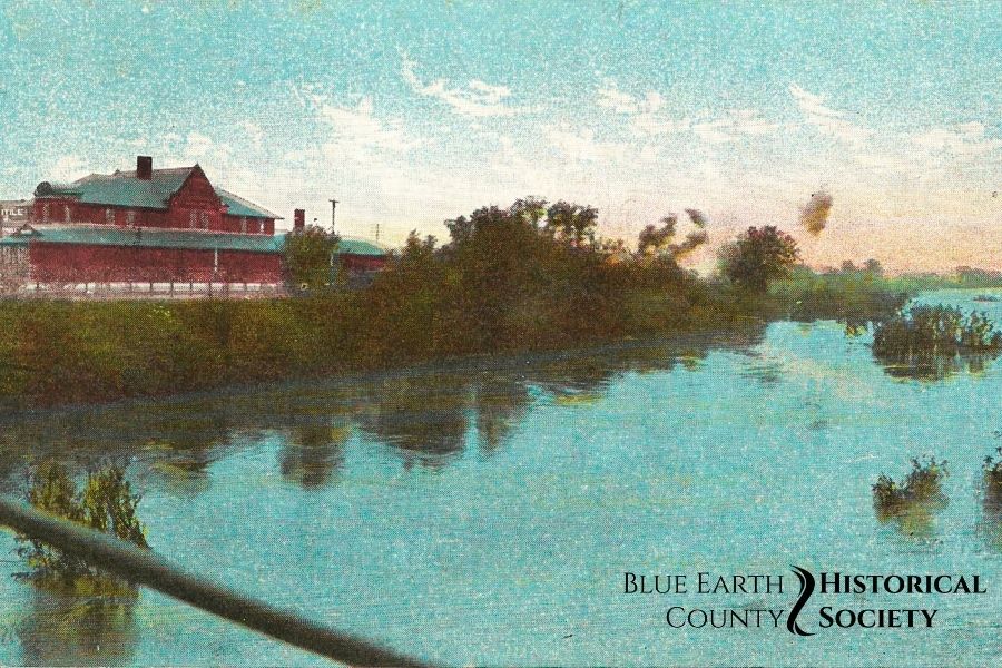 Then and Now MN River Then colorized postcard