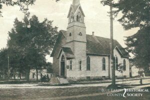 Lake Crystal Methodist in 1908, black and white image