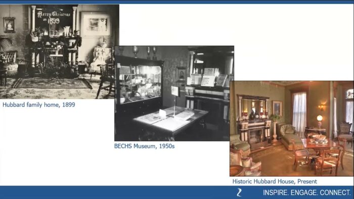 Phases of the RD Hubbard House in Mankato, Minnesota, as seen in BECHS virtual program "Meet the Hubbards"