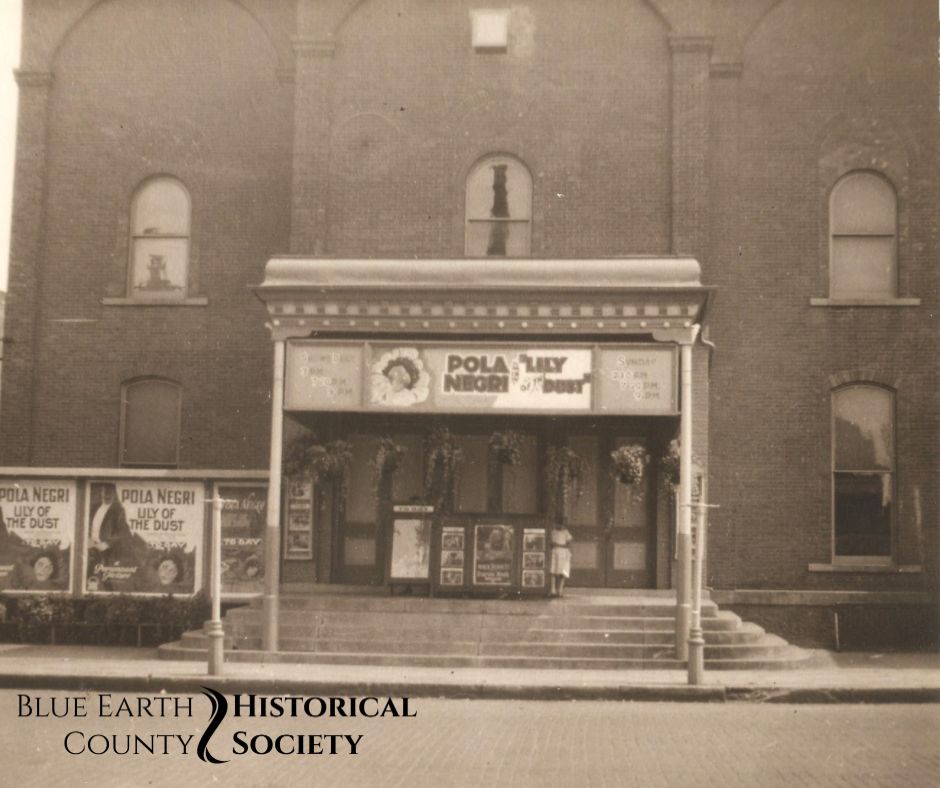 Formerly Harmonia Hall, shown here The Orpheum, c 1924. Sepia toned image of a building.