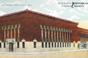 First National Bank colorized postcard. C. 1913