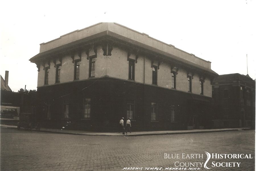 Masonic Lodge in Mankato, Black and White image c. 1916